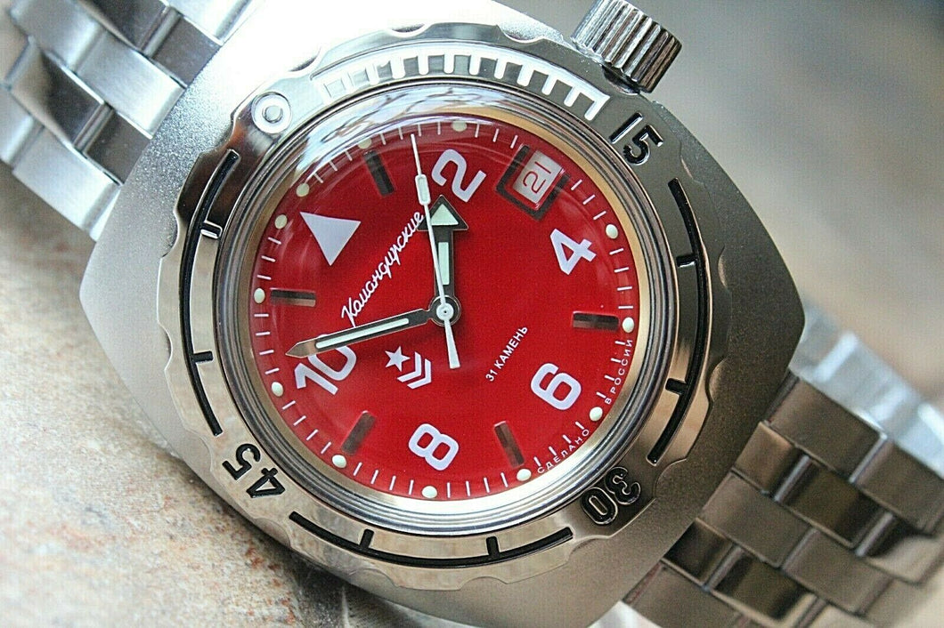 Russian Mechanical Automatic Wrist Watch VOSTOK AMPHIBIAN DIVER Custom 090841