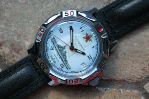 Vostok Komandirsky Russian Mechanical Military Wrist Watch Naval Ship 811428