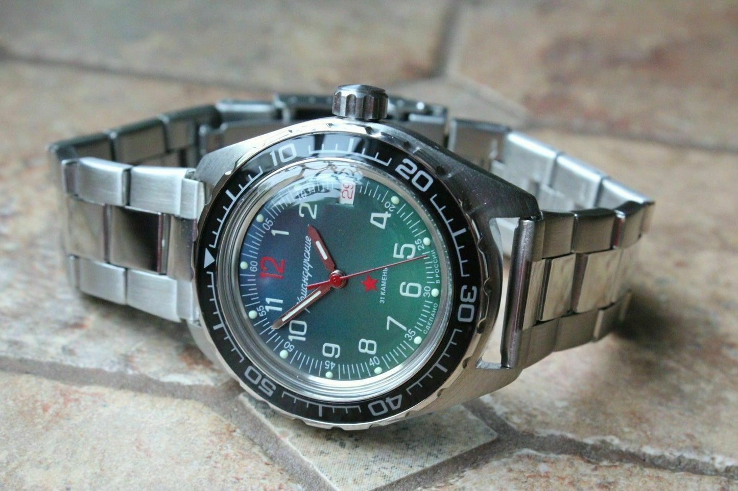 Vostok Komandirsky Auto Russian Military Wrist Watch # 020711 NEW