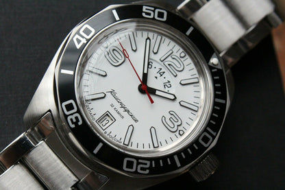 Vostok Komandirsky 030789B Russian Automatic Military Wrist Watch Day Night