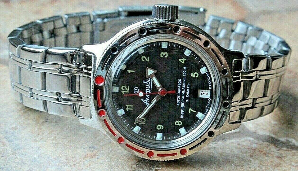 Vostok Amphibian Mechanical Automatic Wrist Watch Diver 420270