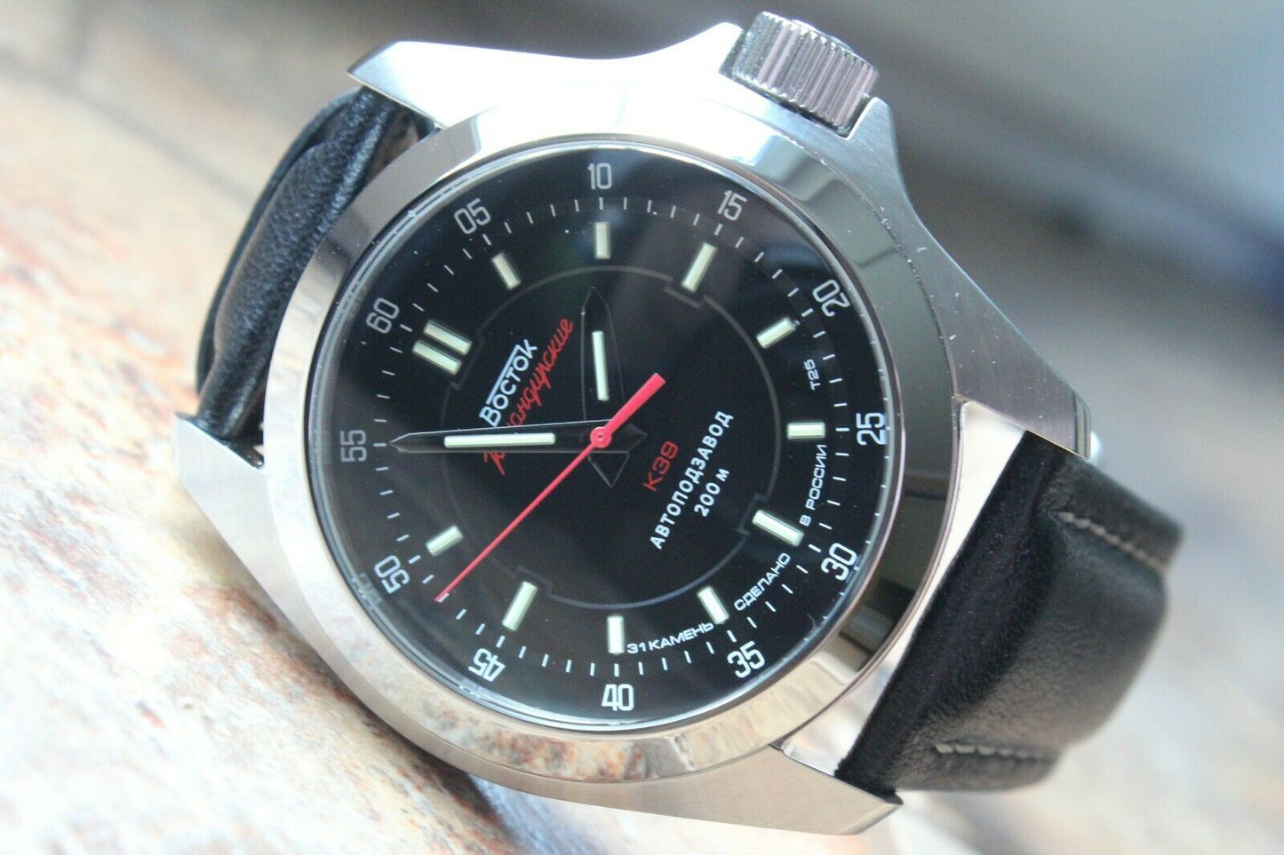 Vostok Komandirsky Russian Mechanical Automatic K-39 Military wristwatch 390775