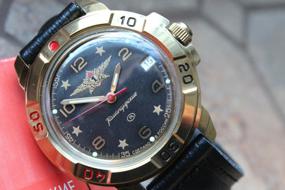 Vostok Komandirsky Military Wrist Watch # 439452 NEW