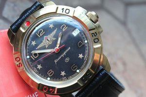 Vostok Komandirsky Military Wrist Watch # 439452 NEW