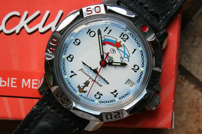 Vostok Komandirsky Russian Mechanical Military Wrist Watch NAVY VMF 811241