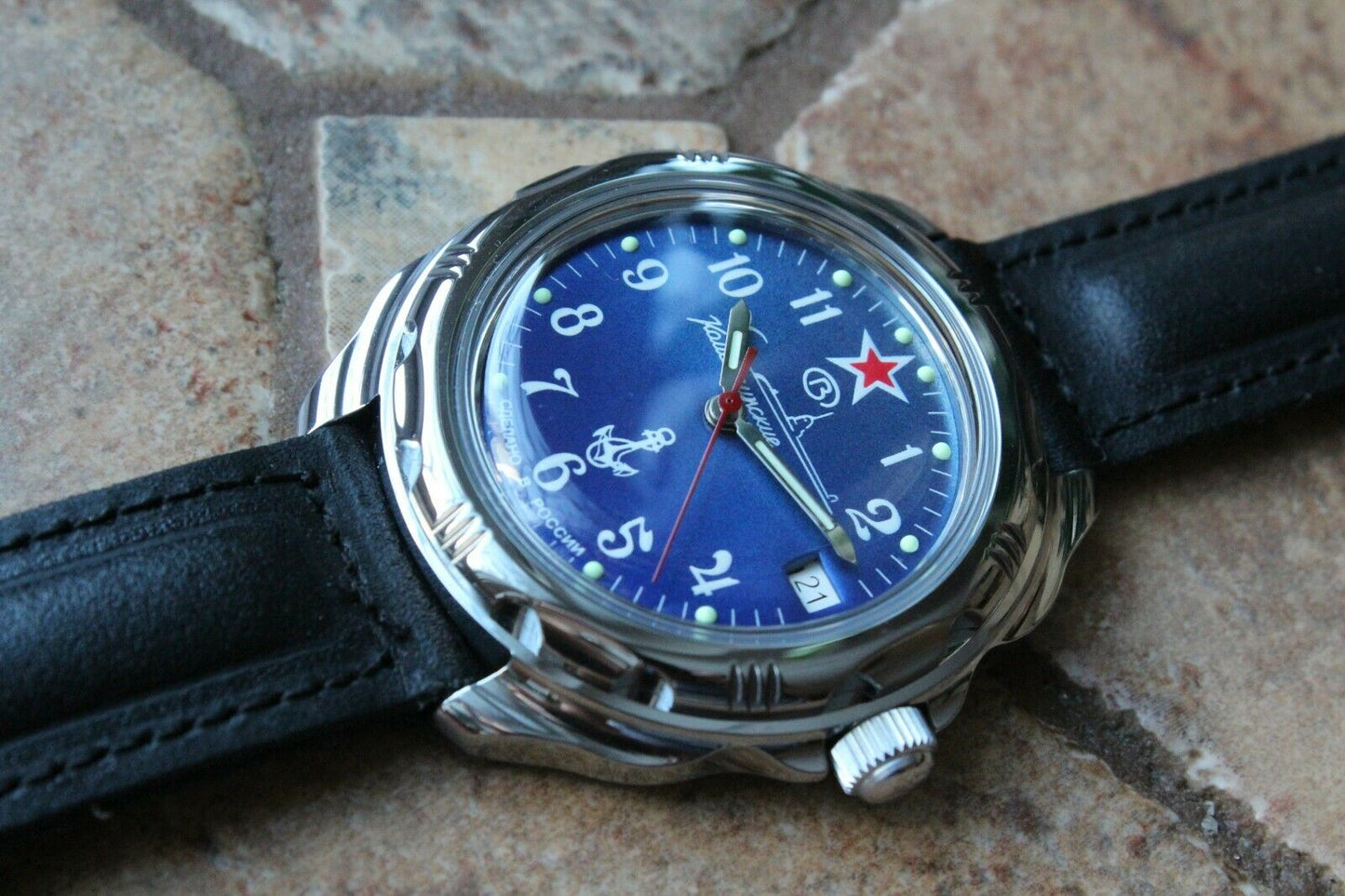 Vostok Komandirsky Russian Military Wrist Watch Submarine 211289