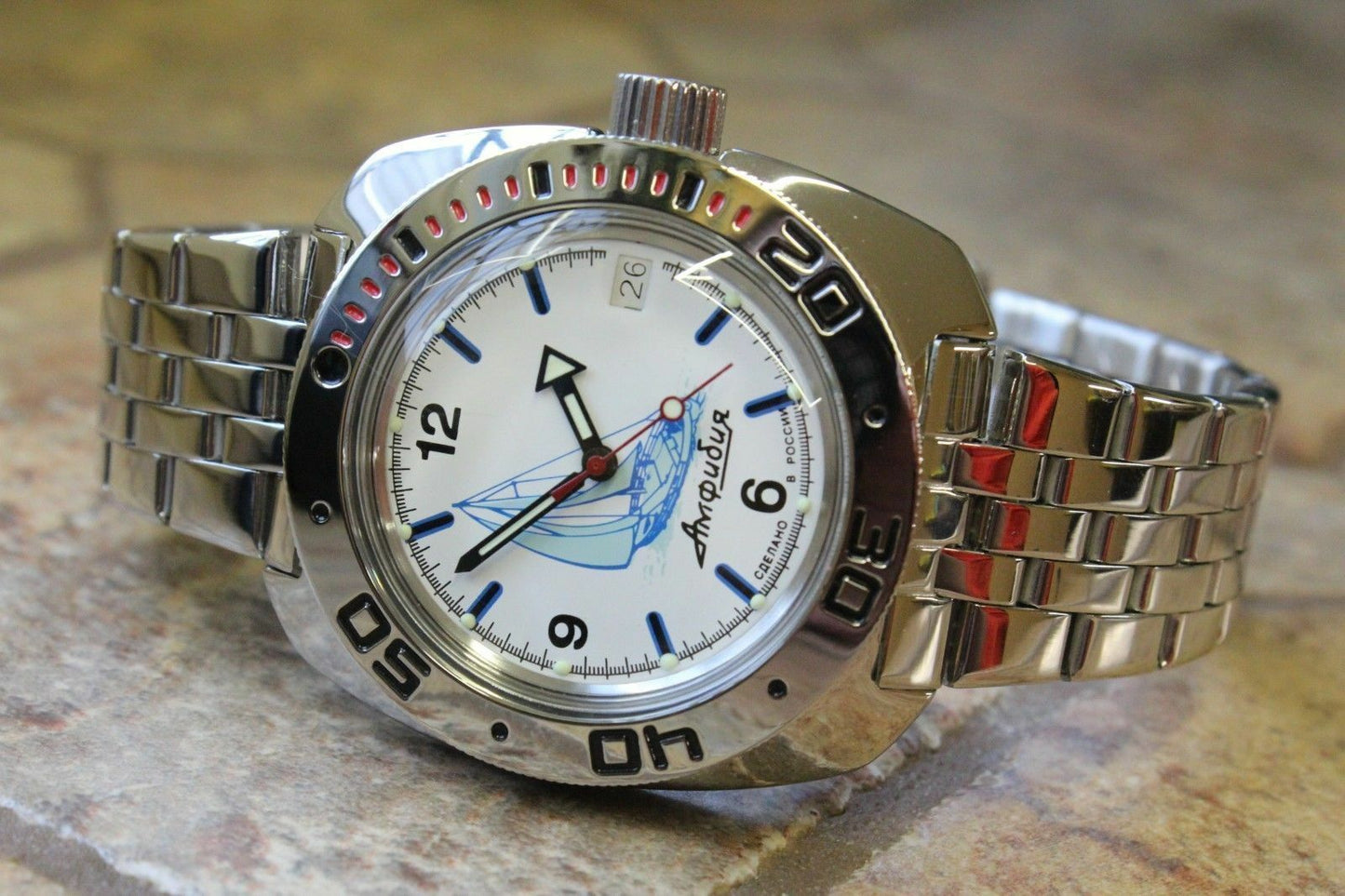 Russian Mechanical Automatic Wrist Watch VOSTOK AMPHIBIAN DIVER 710615