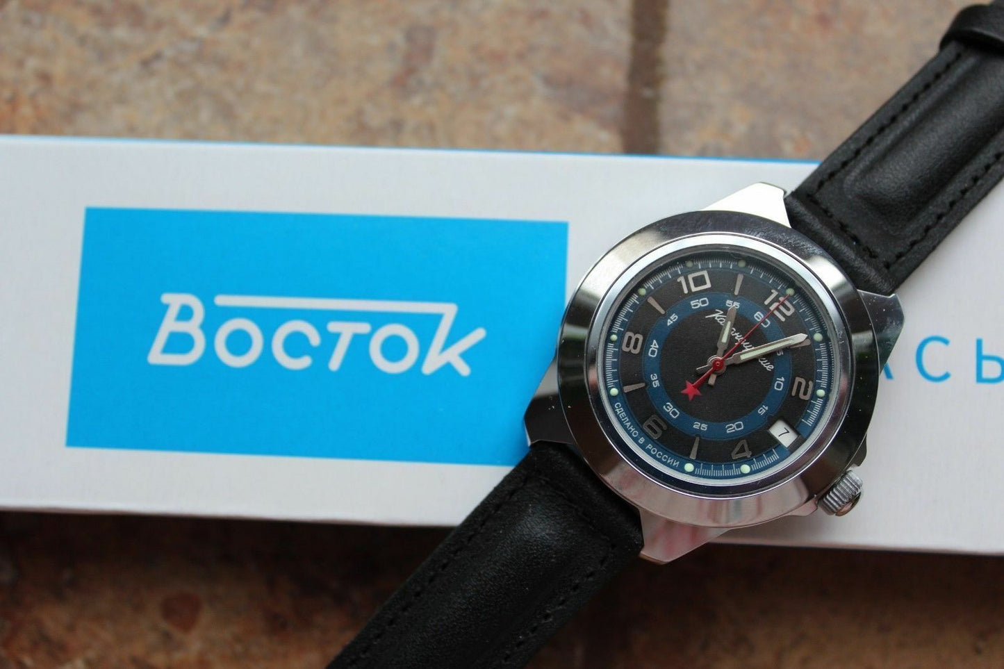 Vostok Komandirsky Auto Russian Military Wrist Watch # 641641 NEW