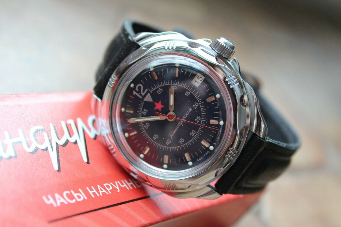 Vostok Komandirsky Russian Military Wrist Watch # 211398 NEW