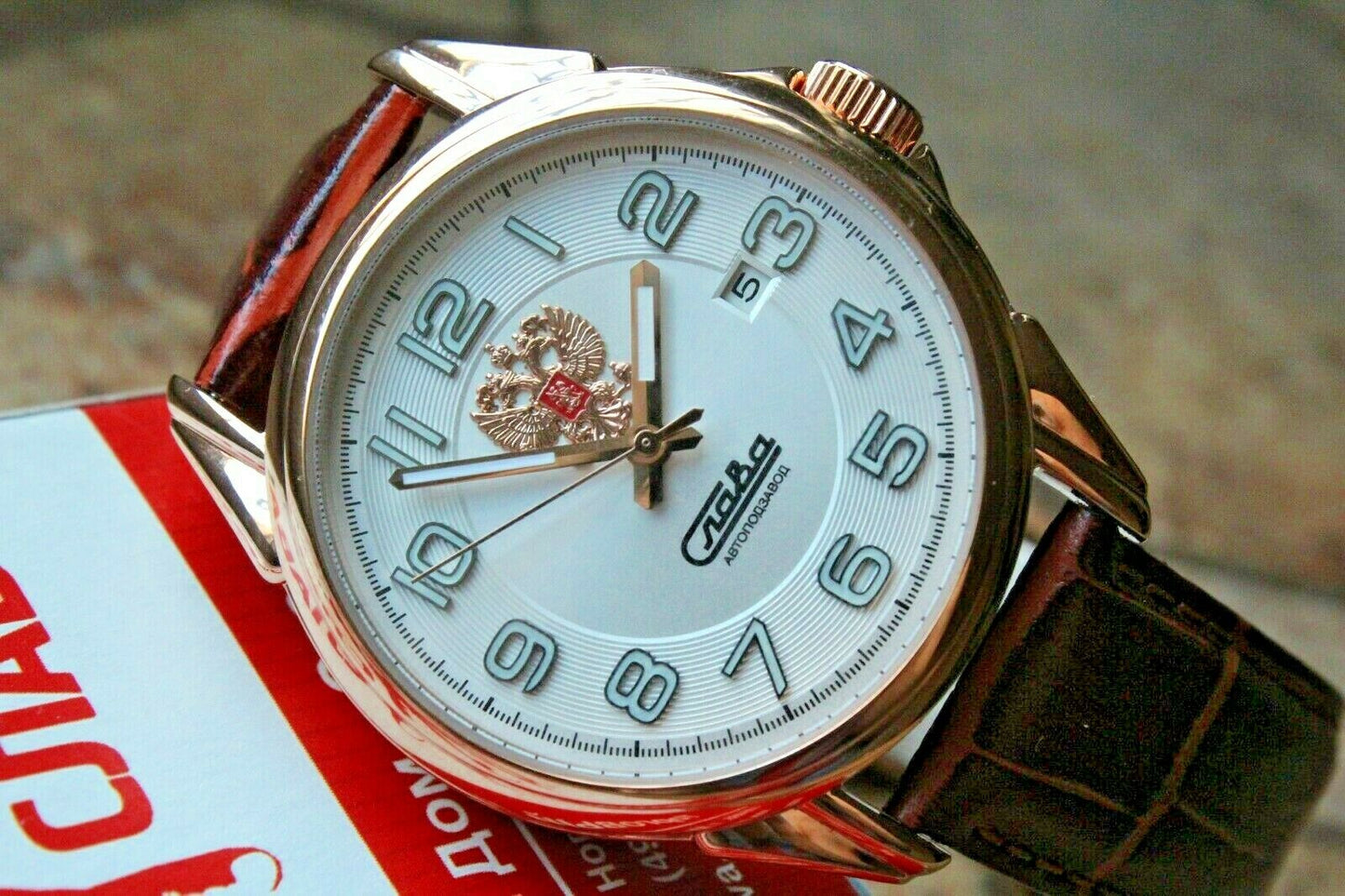 Slava Tradition Mechanical Automatic Russian Classic Wrist Watch 1613839