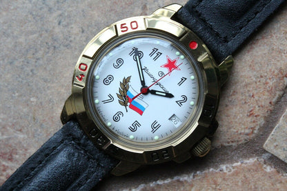 Vostok Komandirsky Military Wrist Watch # 439277 NEW