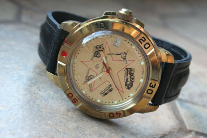 Vostok Komandirsky Military Wrist Watch # 439213 NEW