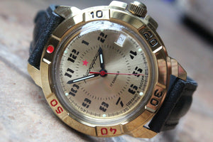 Vostok Komandirsky Military Wrist Watch # 439121 NEW