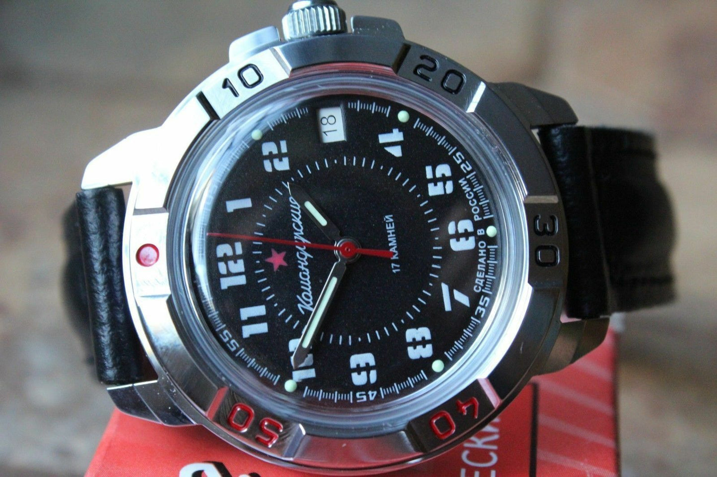 Vostok Komandirsky Russian Military Wrist Watch # 431186 NEW