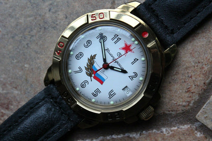 Vostok Komandirsky Military Wrist Watch # 439277 NEW