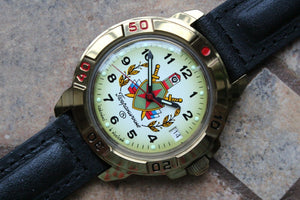 Vostok Komandirsky Military Wrist Watch # 439878 NEW