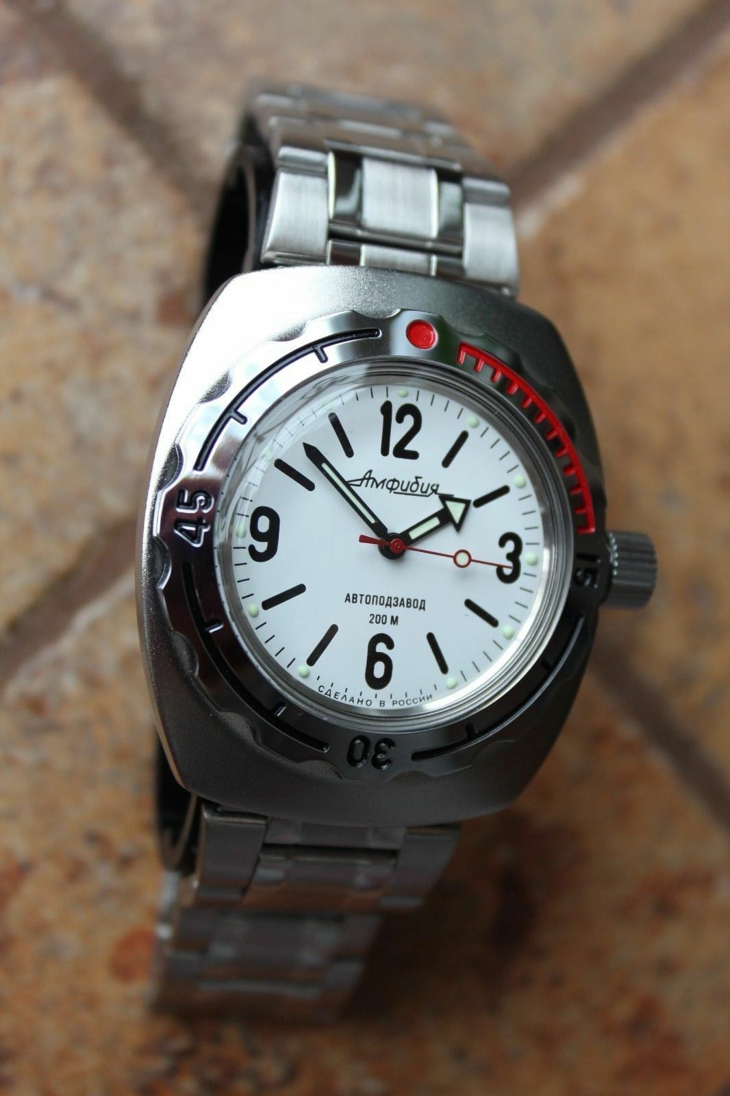 Russian Mechanical Automatic Wrist Watch VOSTOK AMPHIBIAN DIVER 090486