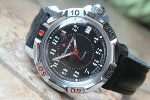 Vostok Komandirsky Russian Mechanical Military Wrist Watch Red Star 811186