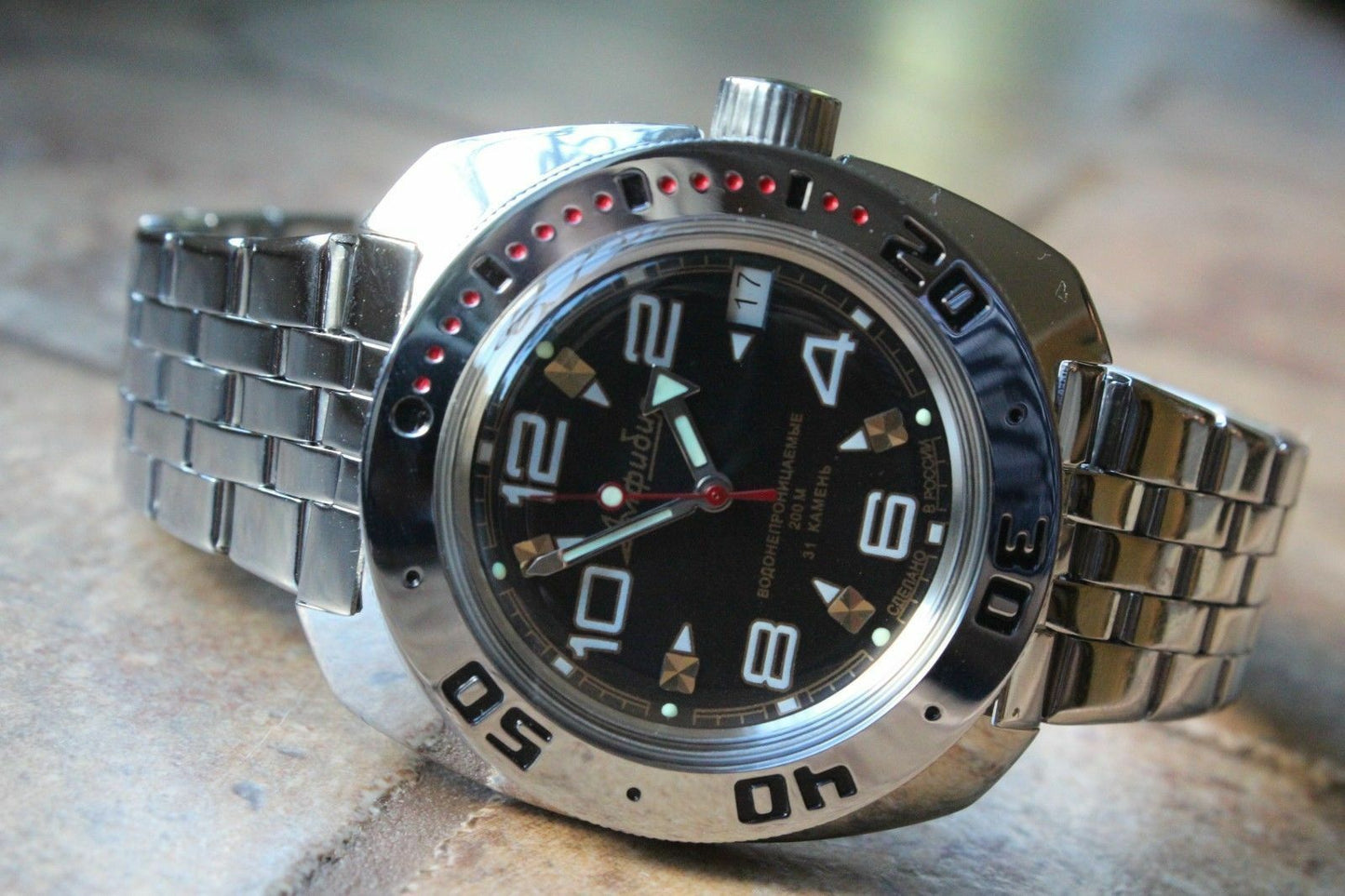 Russian Mechanical Automatic Wrist Watch VOSTOK AMPHIBIAN DIVER 710335