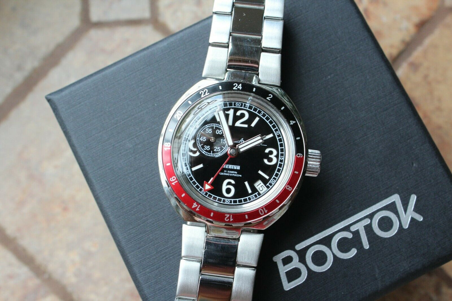 Vostok Amphibian Neptune Russian Mechanical Diver Auto men's wrist watch 960762