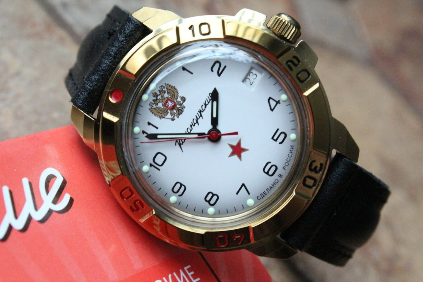 Vostok Komandirsky Military Wrist Watch # 439322 NEW