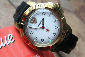 Vostok Komandirsky Military Wrist Watch # 439322 NEW