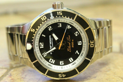 Vostok Amphibian 440793 Auto Black Sea Russian mens wrist watch