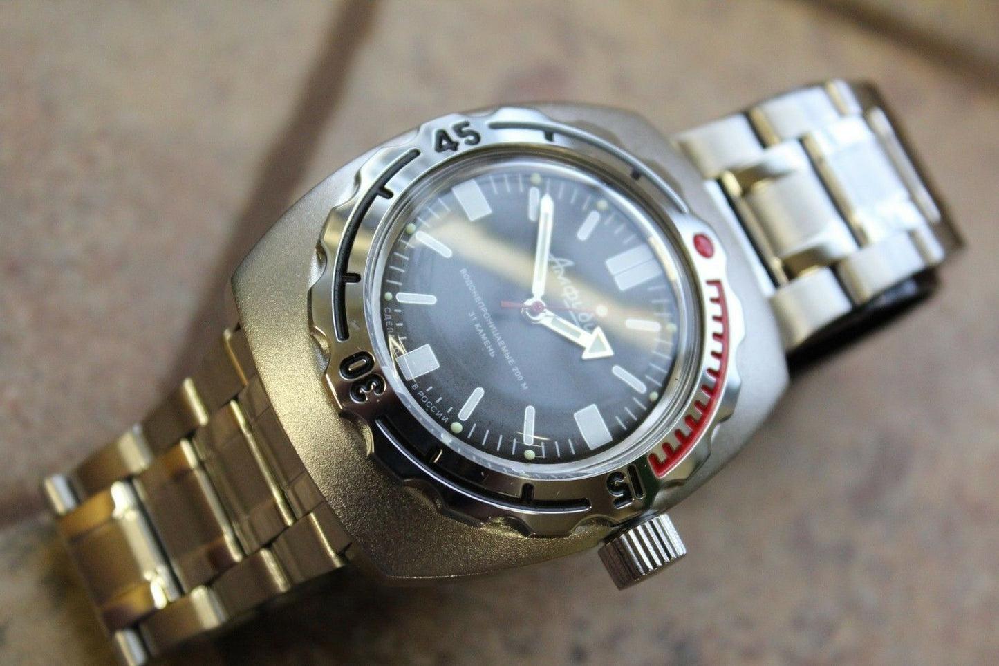 Vostok Amphibian 1967 Russian wrist watch Matte/Gloss 090916