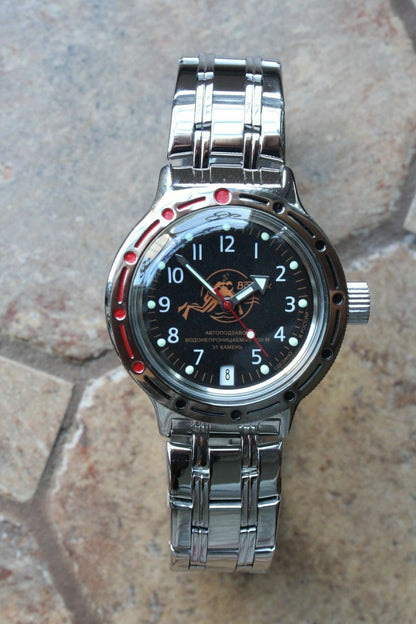 Russian Mechanical Automatic Wrist Watch VOSTOK AMPHIBIAN DIVER 420380