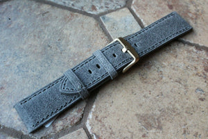 Genuine Leather Watch Strap Band LeVeL B-804S Dark Gray Vintage