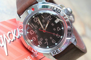 Vostok Komandirsky Military Wrist Watch Premium Leather Band # 431783-L1 NEW