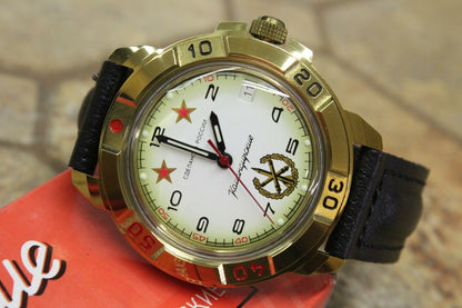 Vostok Komandirsky Military Wrist Watch # 439075 NEW