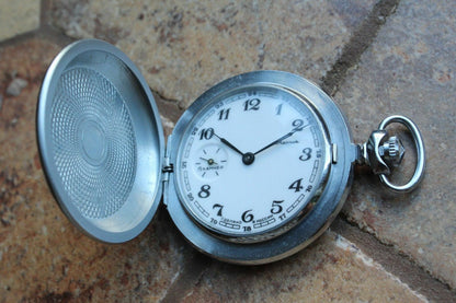 Vintage Russian Molnija all power to the Soviets original Pocket Watch