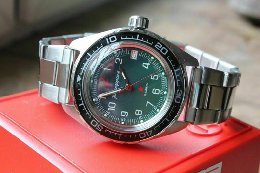 Vostok Komandirsky Auto Russian Military Wrist Watch # 020711 NEW