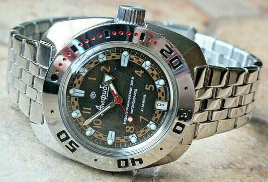Russian Mechanical Automatic Wrist Watch VOSTOK AMPHIBIAN DIVER 710469
