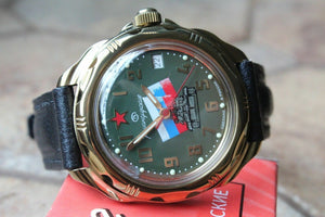 Vostok Komandirsky Russian Military Wrist Watch # 219435 NEW