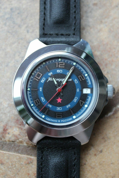 Vostok Komandirsky Auto Russian Military Wrist Watch # 641641 NEW