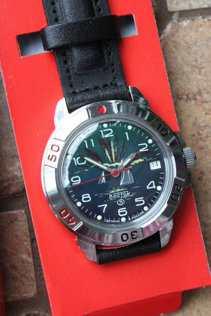 Vostok Komandirsky Military Wrist Watch # 431976 NEW