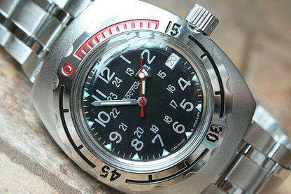 Russian Mechanical Automatic Wrist Watch VOSTOK AMPHIBIAN DIVER Custom 090783