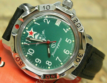 Vostok Komandirskie Mechanical Military Russian wrist watch Airborne 811307