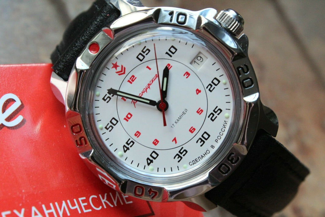 Vostok Komandirsky Russian Mechanical Military Wrist Watch Red Star 811171