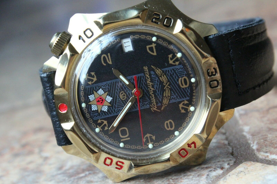 Vostok Komandirsky Russian Military Wrist Watch # 539301 NEW