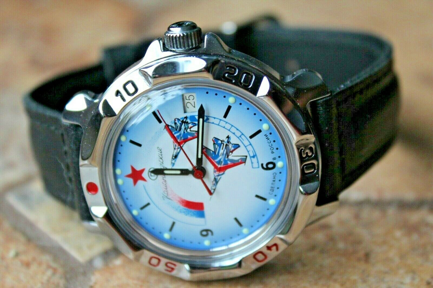 Vostok Komandirsky Russian Mechanical Military Wrist Watch Air Force 811066